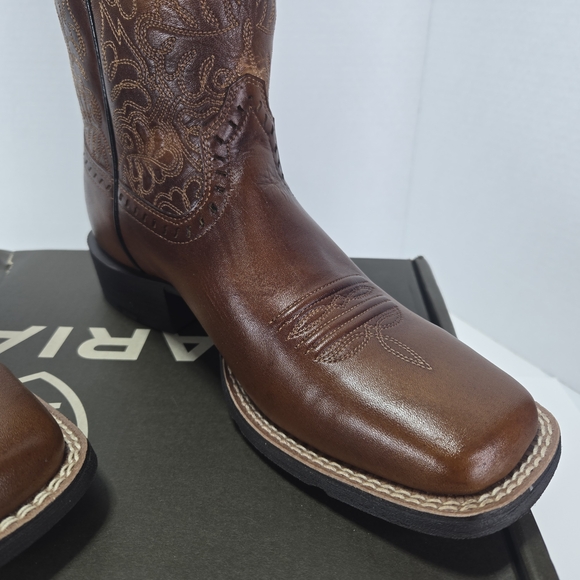 Ariat Women’s Round Up Remuda Brown Leather Cowboy Boots Women's 5.5 or 4 Youth - Picture 6 of 16